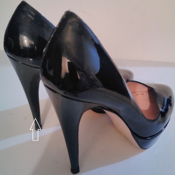 💜MIU MIU💜 37 fits 6.5 BLACK PATENT LEATHER HEELS - Picture 5 of 11